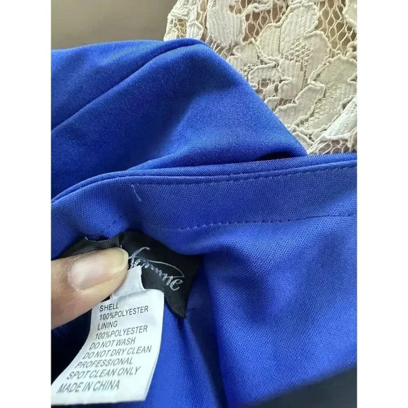 Off the Shoulder Sweetheart Floor Length Blue La Femme Dress 27959 Size 2 - Picture 15 of 15